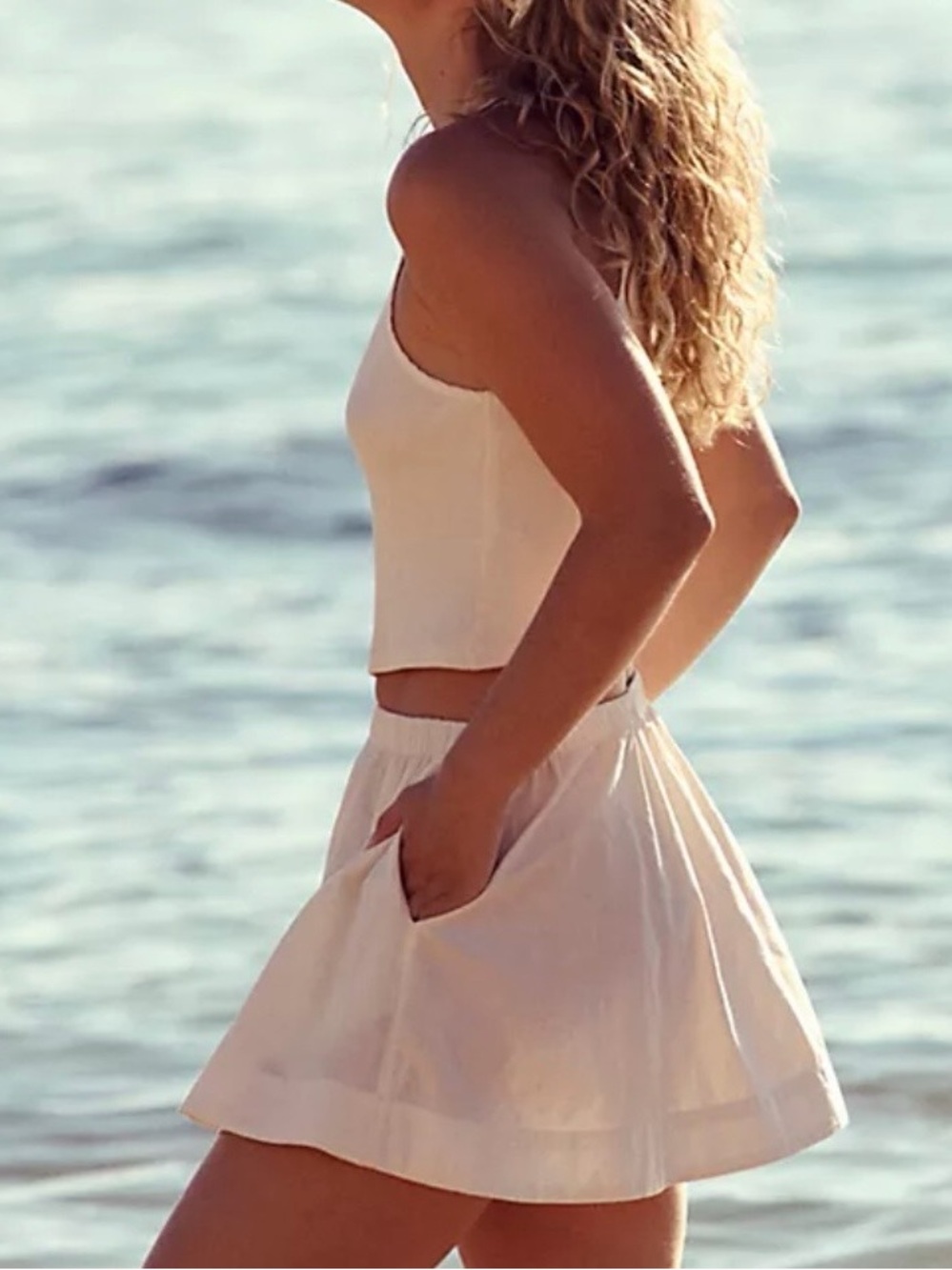Free People Free-est Milani set in smoked pearl size Large, Creamy white XL